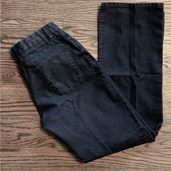 Vintage 2001 Banana Republic Boot Cut Black Dark Gray Shimmer Jeans 6 28 x 31 - Picture 3 of 4